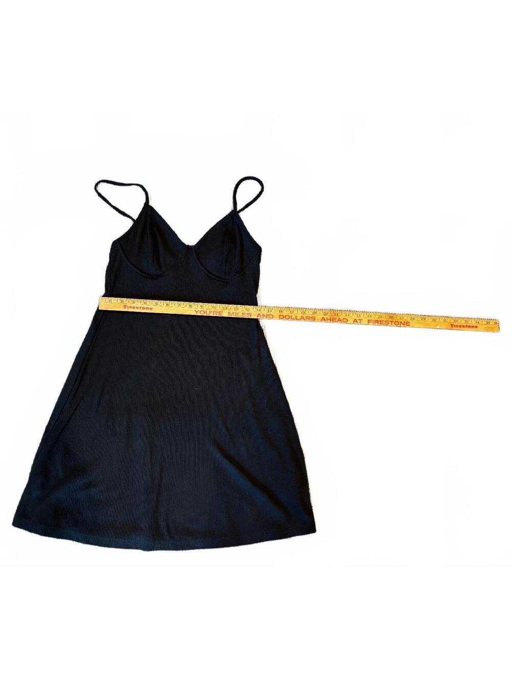 Black Spaghetti Strap Mini Dress with Bustier Style